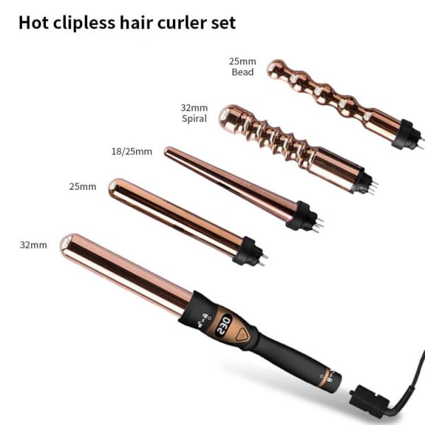 Утюг Pro турмалина 5 частей заменимого керамический завивая