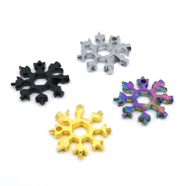 Christmas Gift Stainless Steel Color Snowflake Bottle Opener Flat Phillips Screwdriver 18in1 Snowflake Multi Tool