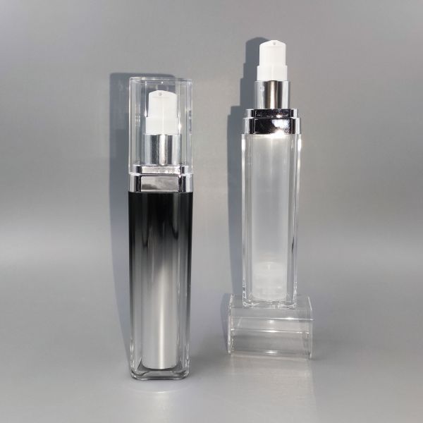 Wholesale Factory High Quality Square  Double Layer Vacuum Bottle 30ml 50ml 75ml Hot Sale Cosmetic Liquid Container  for Shampoo
