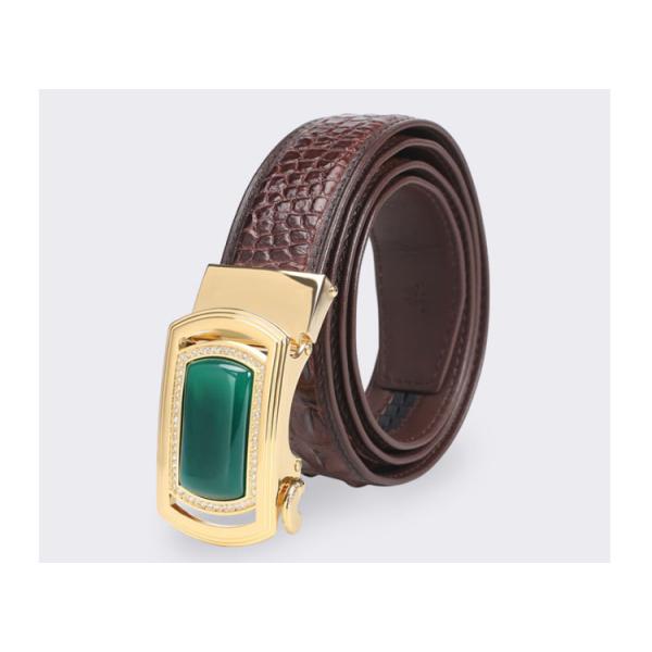 New alligator leather fashion casual belt alloy automatic buckle crocodile men's belts