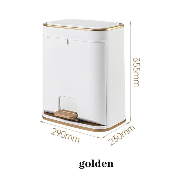 Household Press Pedal Double Open Kitchen Bedroom Indoor Plastic Trash Bin Recycling Bin Waste Bin