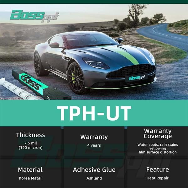 60 Inch Anti Scratch TPH UT 7.5mil Car Paint Protection Film Transparent Color Boss PPF