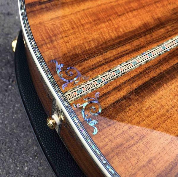 KOA wood classic acoustic guitar,Life tree Ebony Fingerboard,Abalone inlays and binding,China 41 inchs acoustic