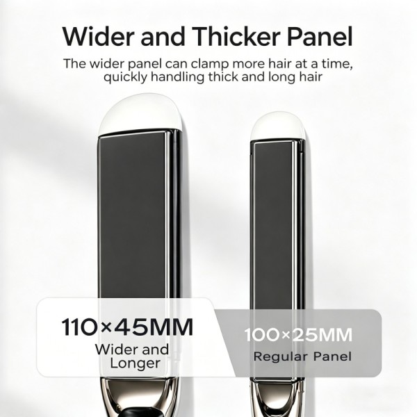 2026 New Arrival Luxury Portable Wide Hair Straightener Flat Iron Professional Salon RV Styling Tool Frizz-Free Titanium Ionic