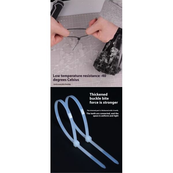 Strong Nylon 66 Cable Ties Self-Locking Plastic Strap Strangler in Black & White 100mm to 400mm Length Options