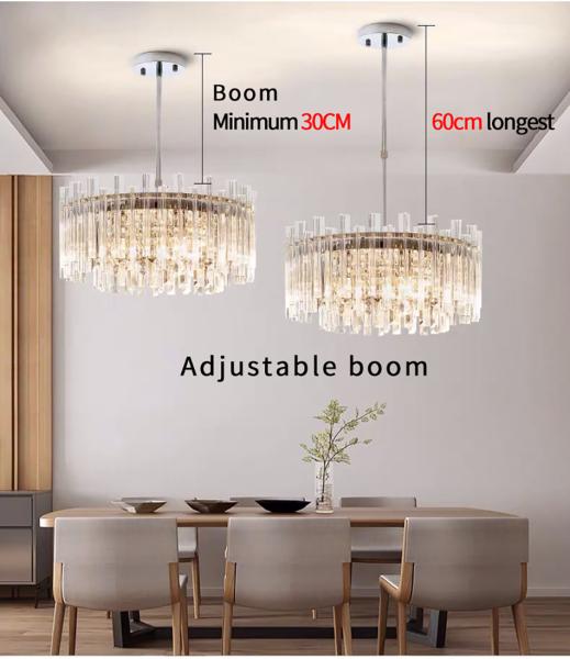 Modern Round LED Light Chandelier Luxury Clear Crystal Lampshade kitchen chandelier(WH-CY-178)