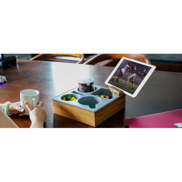 Wooden Couch Caddy Keep Snacks Drinks and Remote Within Reach on Bed Car Seat or Beach
