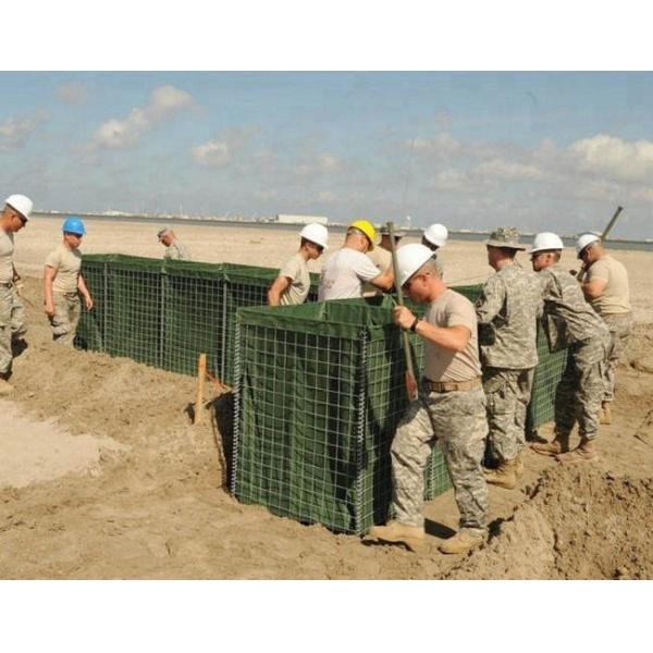 Зеленые и Earthy барьеры стены бастиона Hesco сварили коробку Gabion