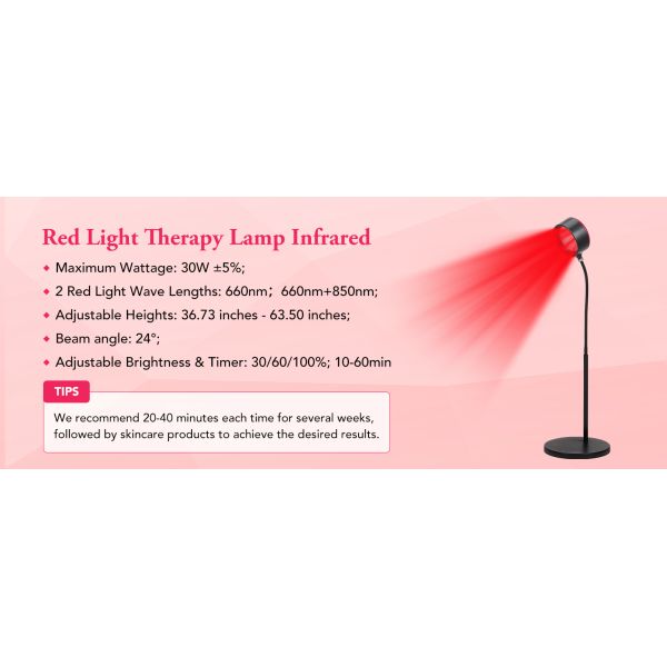 Adjustable Height Red Light Therapy Light Remote Control Infrared Therapy Lights