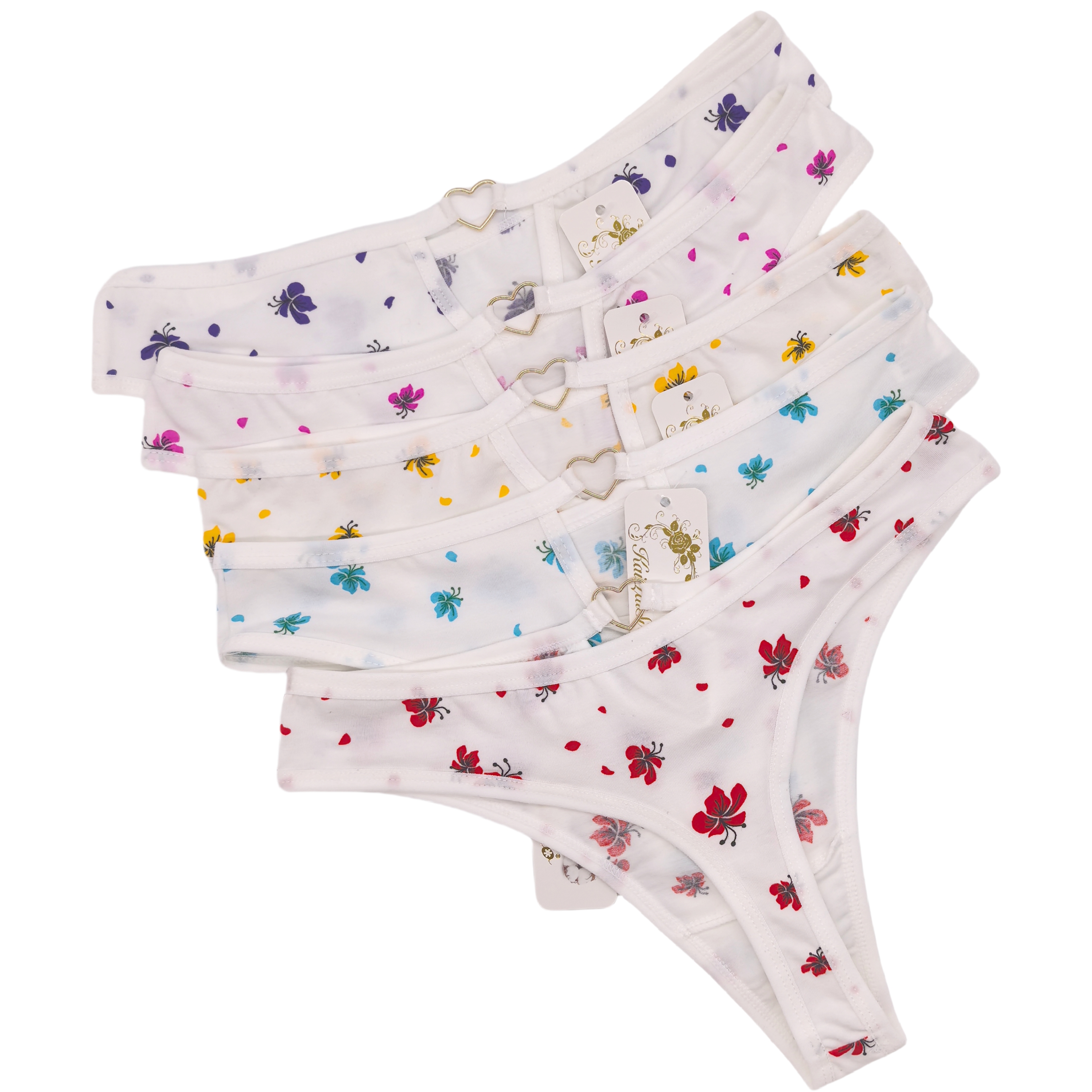 Women Thongs Panties Underwear Cotton High Quality Thongs Women Lingerie 12pcs/dozen Mix Colors Printed Thongs for Women