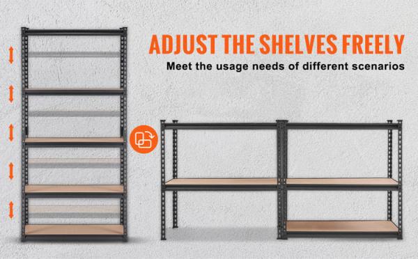 Robust Construction Light Duty Rivet Rack Shelving Boltless Storage Shelves Adjustable