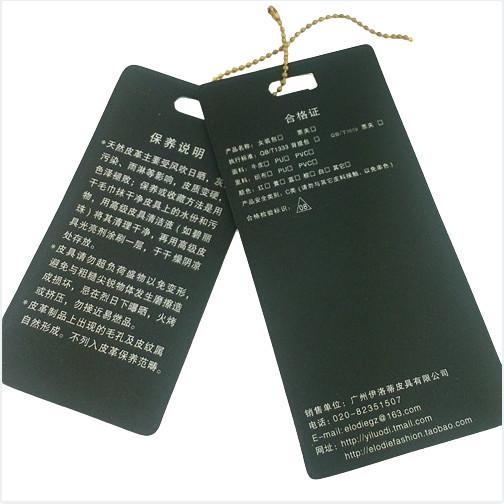 Double Sided Matte Custom Hang Tag Labels With Cord Black Custom Cardstock Tags