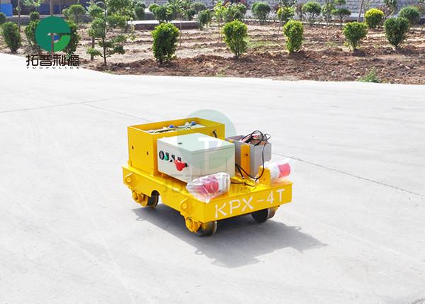 Rubber wheel battery transfer carriage mold injection transfer cart on concrete floor