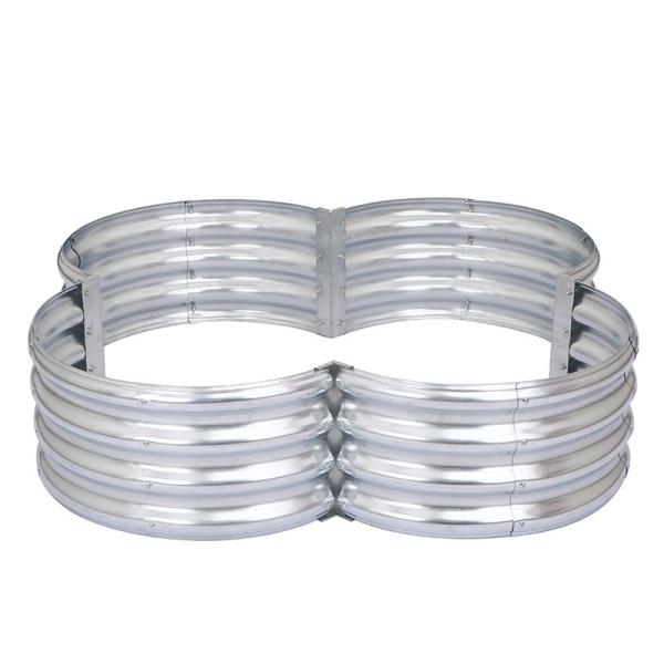 Galvanized Raised Garden Beds Outdoor Planter For Gardening Vegetables 3*3*1 Ft Irregular Sharp Metal Garden Box(Sliver)