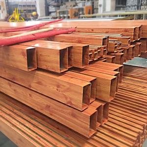 Wood Grain Aluminum Square Tube Rectangular Pipe For Decoration Building
