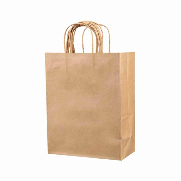 Eco Friendly Takeaway 12x7x17 Paper Bag Brown Kraft Gift Bags