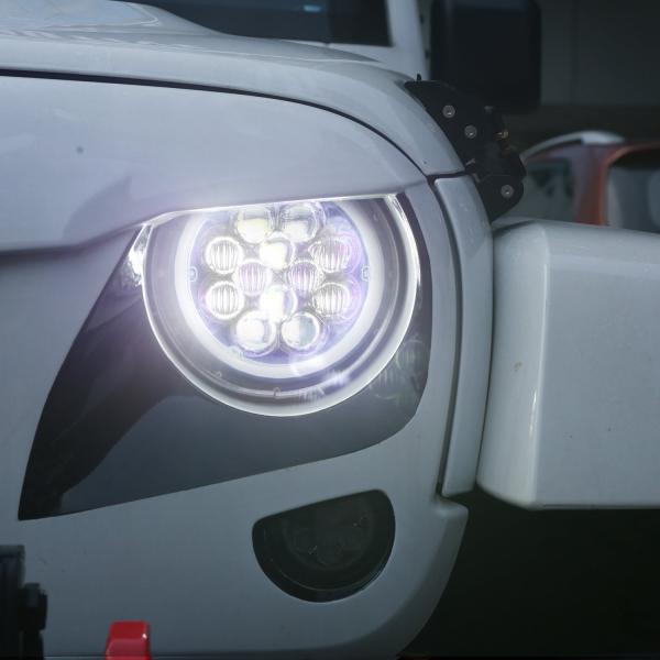 High Low DRL Jeep Wrangler Led Headlights , 7 Inch Jeep Wrangler Halo Lights