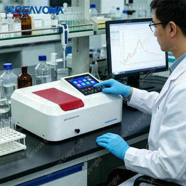 Single Beam Visible Spectrophotometer VA-500C with 2nm Bandwidth and 320-1100nm Wavelength