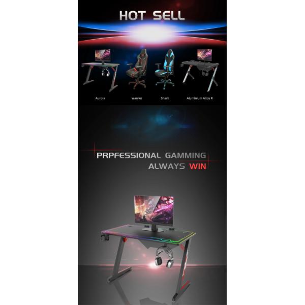 Commercial Furniture Computer Table with RGB Lighting System and Adjustable Design