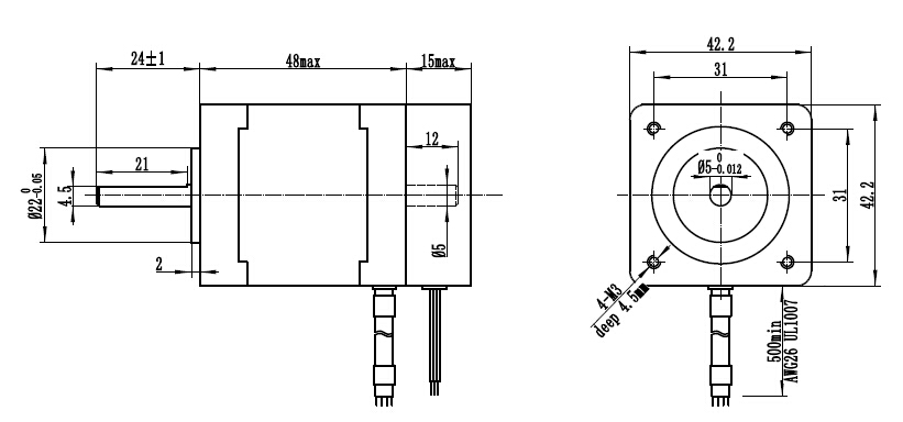 2 - Nema 17 мотора сервопривода Ac участка с кодировщиком и водителем HSS42 0.55NM 42HSE05N-D24