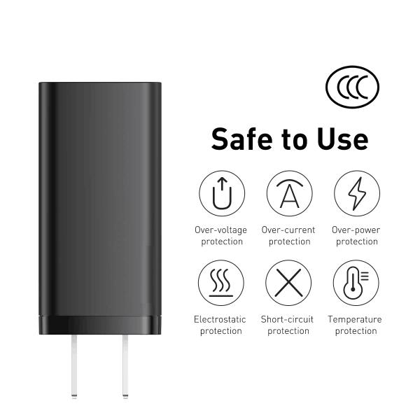 Переносное зарядное устройство 65 Вт 2 порта Малое быстрое зарядное устройство с галлиевым нитридом GaN