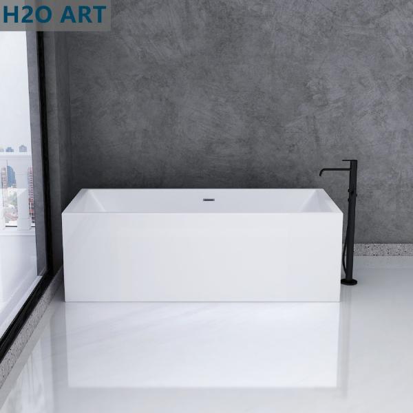 1800mm Straight Narrow Rim Border Freestanding Acrylic Bathtub with Whirlpool Function