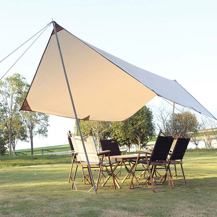 Утюга трубы серебряное ткани с покрытием крана попа укрытие Солнца Cabana пляжа вверх с веревочкой ветра