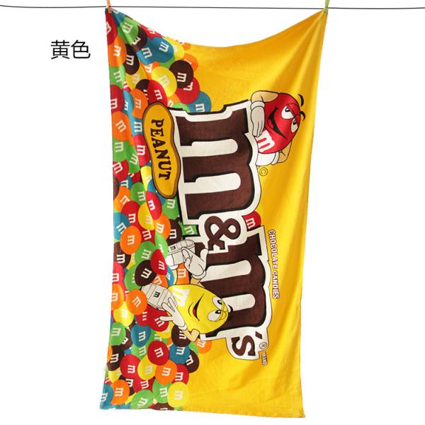 85*160cm（33''*63''）American M&M's Cotton Reactive Print Bath Towel Beach Towel Large Sheet