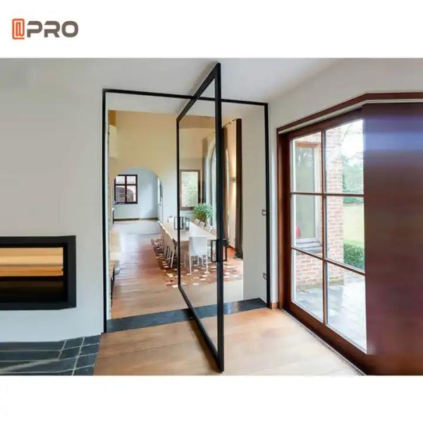 Villas Modern Interior Aluminium Pivoting Doors Front Entry Glass Pivot Door