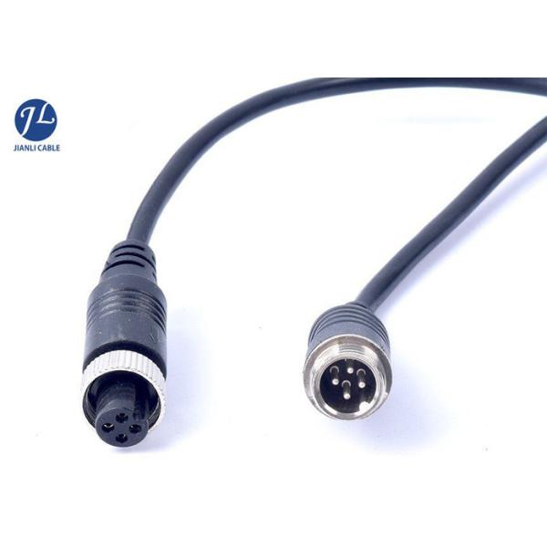 Waterproof Shielding Truck Trailer Aviation Cable , Rear View Camera 4 Pin Cable