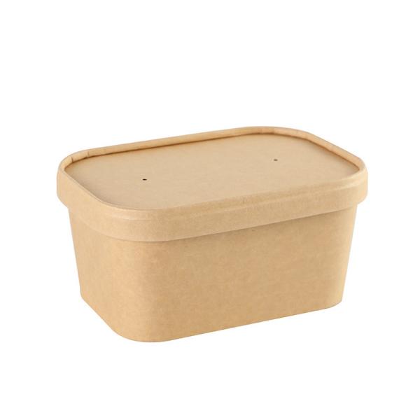 1000ml Kraft Lunch Box Takeaway Food Containers with Lid Currency US Custom Printed