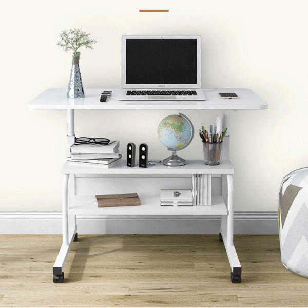 Modern Design Style Sit Stand Desk for Office or Bedside in Bamboo/Walnut/Black/White