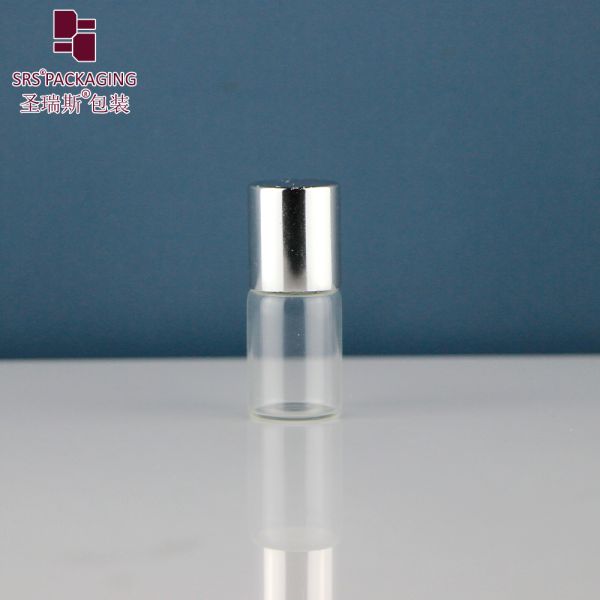 1ml 2ml 3ml Empty Transparent Roller Bottle Screw Mouth Essential Oil Bottle Small Glass Bottle With Metal Cap