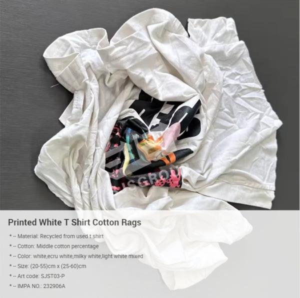 IMPA 232906 White T Shirt Rags Textile Waste Bales Cotton Cleaning Wiping Mechanic Industrial Wiping Cotton Rags