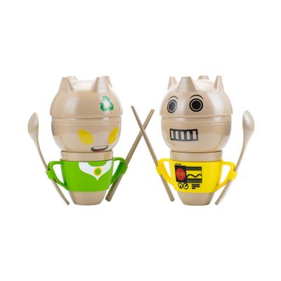 Stable Placed Toddler Tableware Sets Different Color Environmentally Friendly