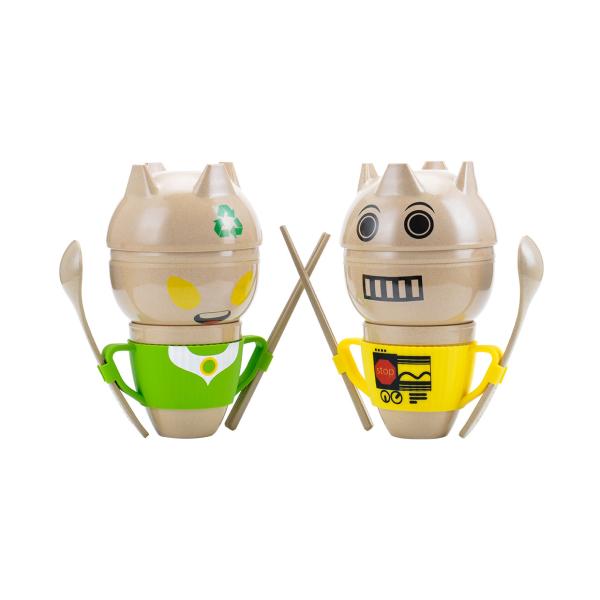 Stable Placed Toddler Tableware Sets Different Color Environmentally Friendly