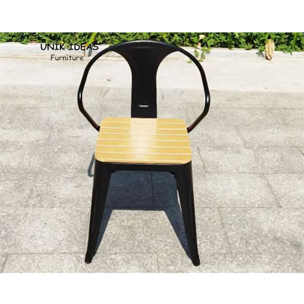 Patio Furniture Garden Chairs Rattan Outdoor Chaise Bistrot Bois Table and Bistro Chair French