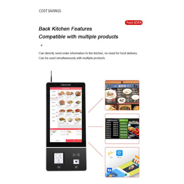Smart Self Ordering Kiosk 32 inch Kiosks In Fast Food Restaurants For Retail QSR