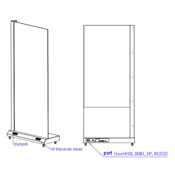 55-inch Indoor Floor-Standing Touch transparent oled display price Supports Windows and Android Systems with Built-in Memory Whole Machines OEM