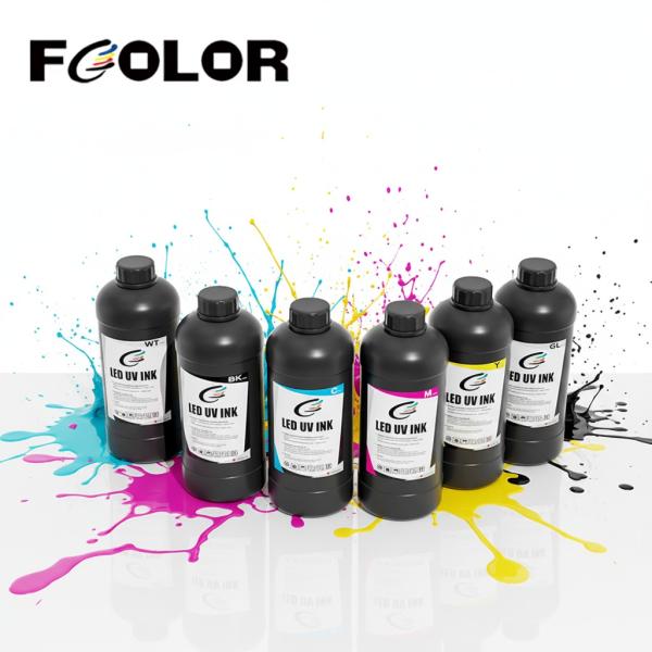 FCOLOR UV Printer Ink 1000ml Hard Soft Printing LED UV Ink for Epson I3200 XP600 I1600 TX800 L805 1390 DX4 DX5 DX7 DX10