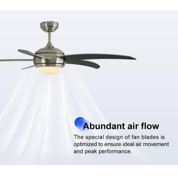 Lâminas modernas de controle remoto internas da madeira compensada do fã de teto 5 do diodo emissor de luz de 52 polegadas