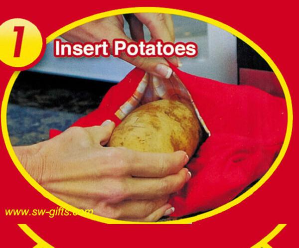 NEW Red Washable Cooker Bag Baked Potato Microwave Cooking Potato Quick Fast cooks 4 potat
