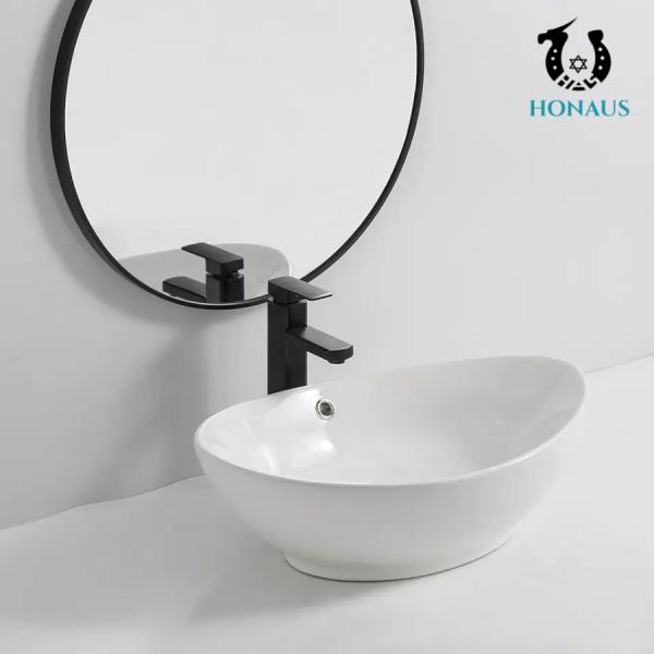 Luxurious Household Marble Effect Countertop Basin 600mm Countertop Basin