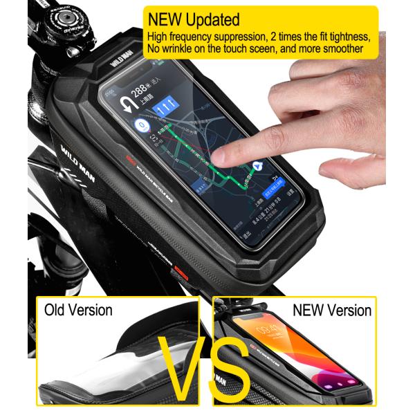 Front Tube Frame Bike Bicycle Handlebar Bag with 1L Capacity Waterproof Phone Mount