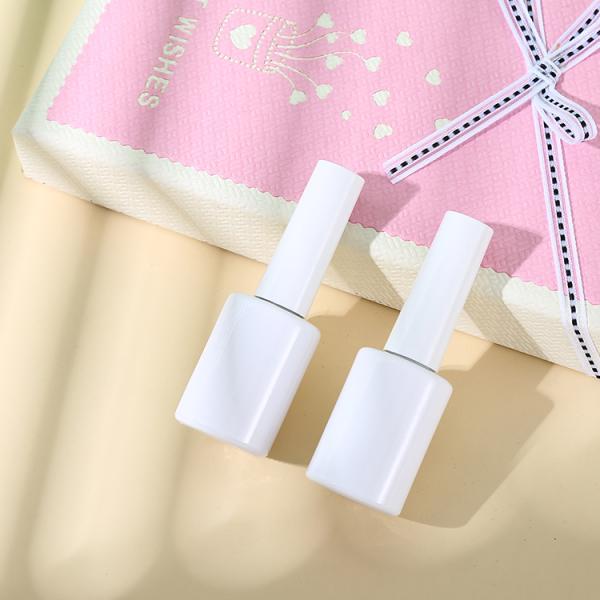 15ml White and Black Empty Gel Nail Polish Bottles Glass Body PP Cap Dupont Brush Clear Top Silver Gold Nail Polish Caps