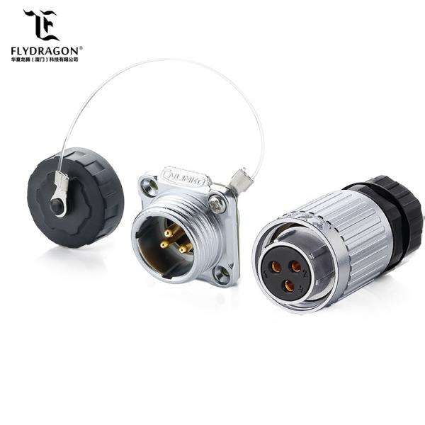 3-pin Male Plug Waterproof amp Automotive Electrical Power Cable Connectors with Dust-proof Cover