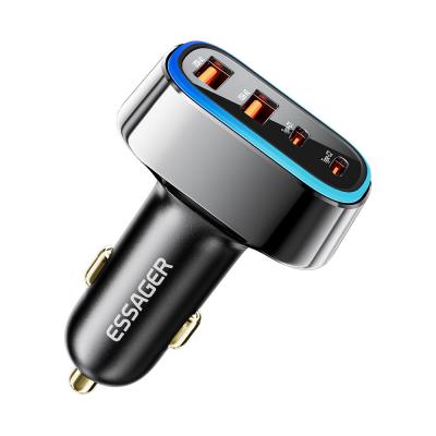 ESSAGER F738 Series Quick Car Phone Charger 70W with 4 Ports 2 USB A 2 USB C