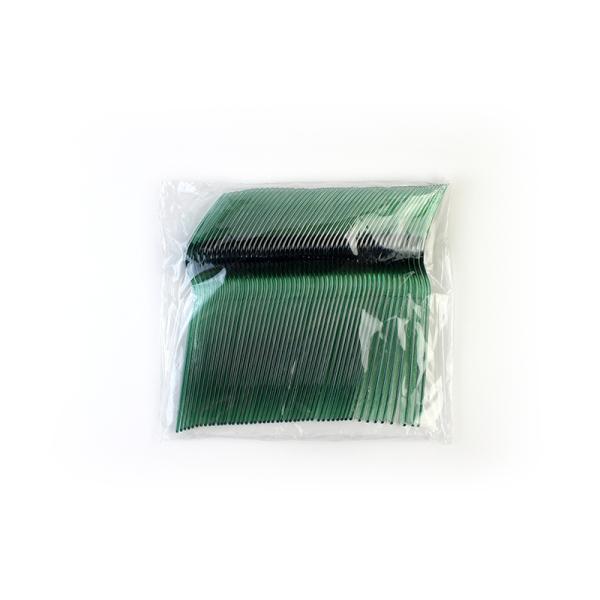 100pcs/box Heavy Duty Disposable Forks Clear Green Plastic Silverware for Production