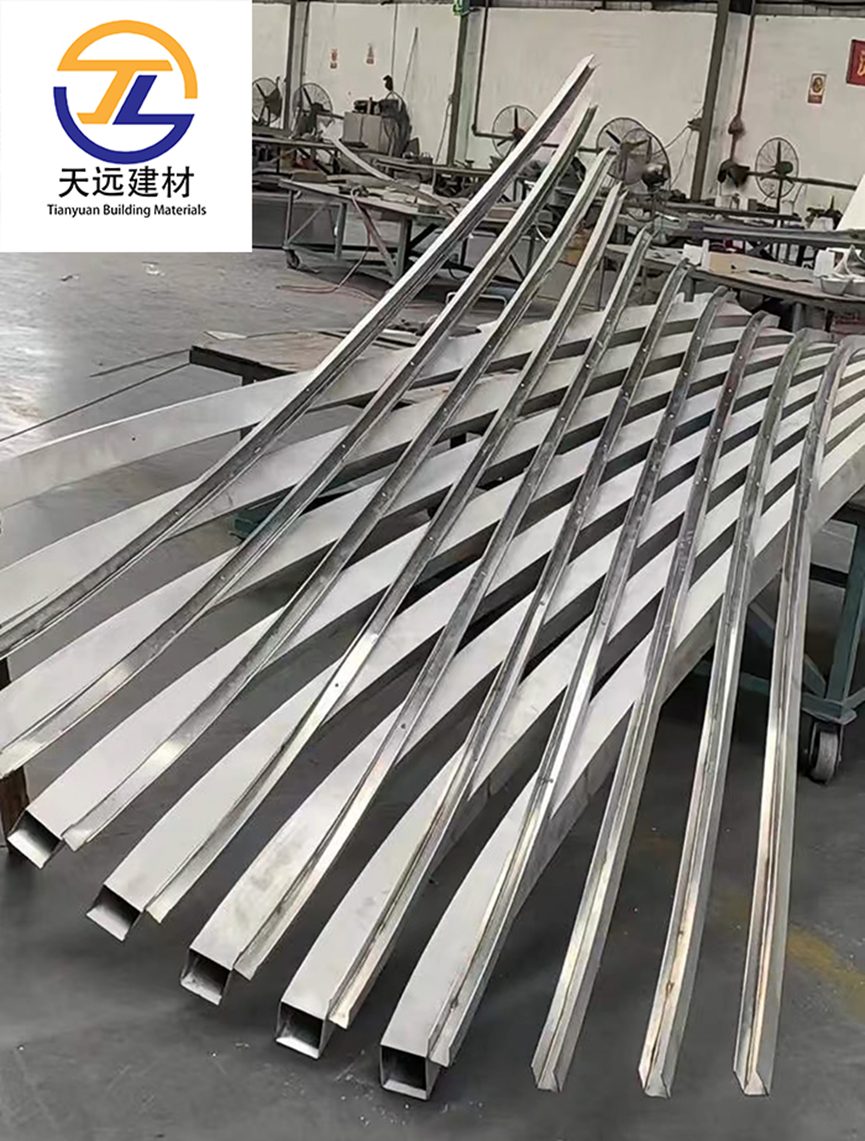50*100mm white twisted aluminum square tube profiles