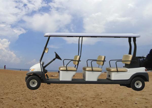White 8 Seater Buggy , Electric Golf Cart Street Legal For Amusement Park